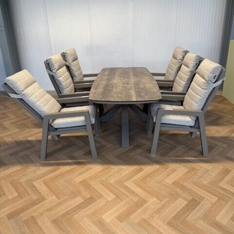 Sens Line Valerie dining set Taup 7 delig - Afbeelding 2