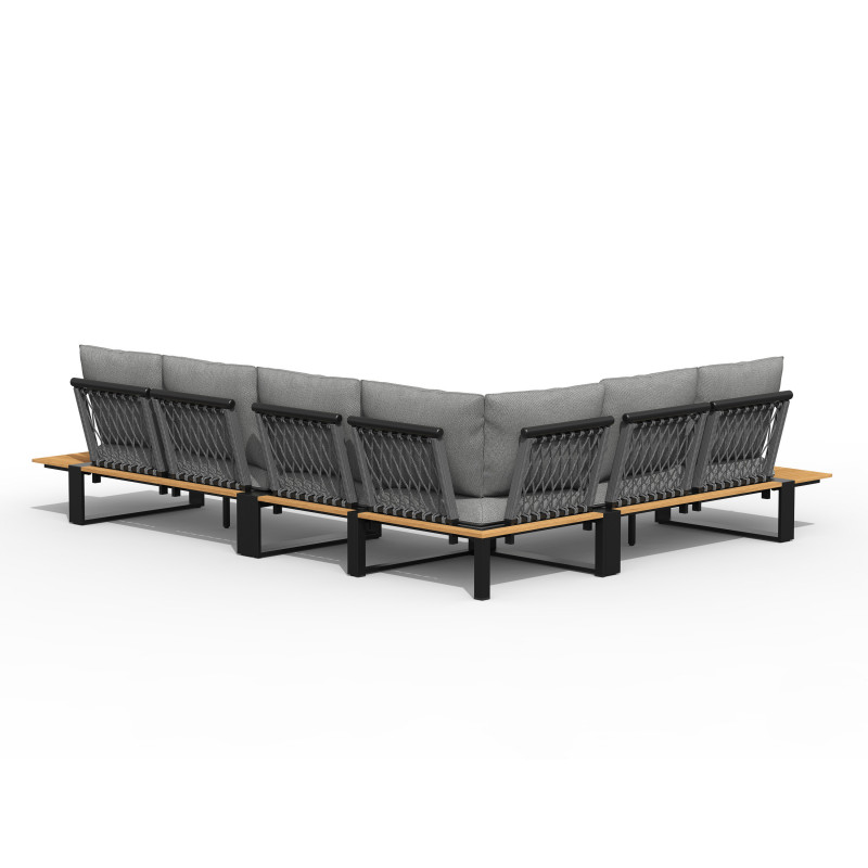 Tierra Outdoor Seto lounge set met ash grey kussens 4 delig - Afbeelding 2
