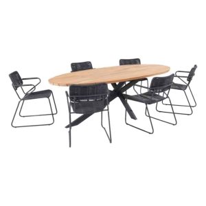 Swing Stacking Chair kleur antraciet  4 Seasons Outdoor Taste + tafel Arezzo ovaal 240 x113