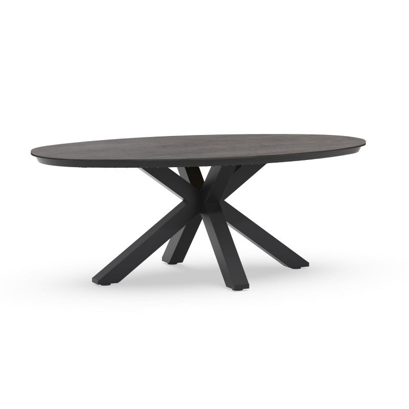 Tierra Outdoor Oblong dining tafel 200 cm ovaal Charcoal