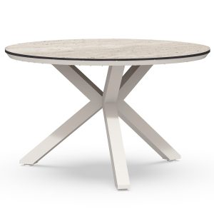 Tierra Outdoor Orbital ronde tuintafel 120 cm trespa Creme-White