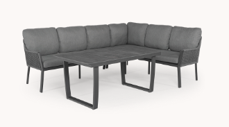 Tierra Outdoor Dining set LIV Model Rechts + tafel liv trespa - Afbeelding 2