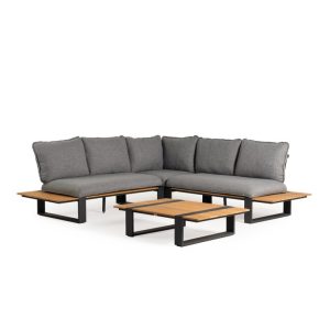 Tierra Outdoor Seto lounge set met ash grey kussens 4 delig
