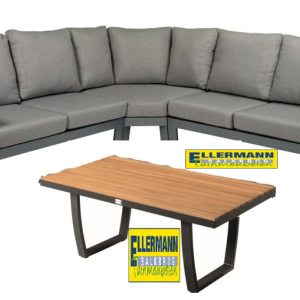 Tierra Outdoor Valencia Lounge set met Big Corner 4 Delig met Charcoal Kussens incl. tafel