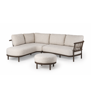 Tierra Outdoor Fresca chaise lounge Rechts Chocolat 3 delig