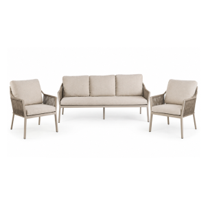 Tierra Outdoor Liv sofa set 3 delig Champagne