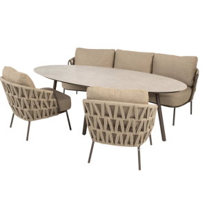 4 Seasons Outdoor Mallorca low dining sofa set 4 delig Terre